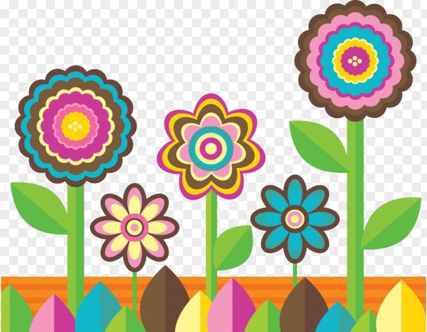 Cartoon Flowers Drawing PNG