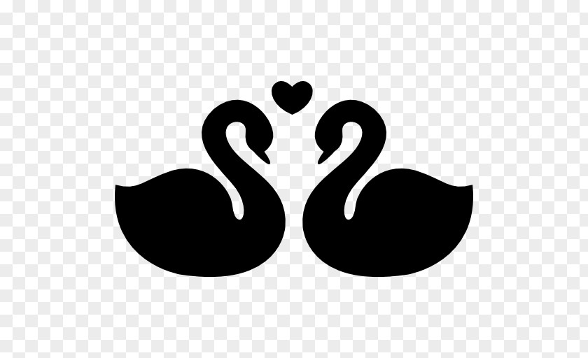 Love Swan Black Clip Art PNG