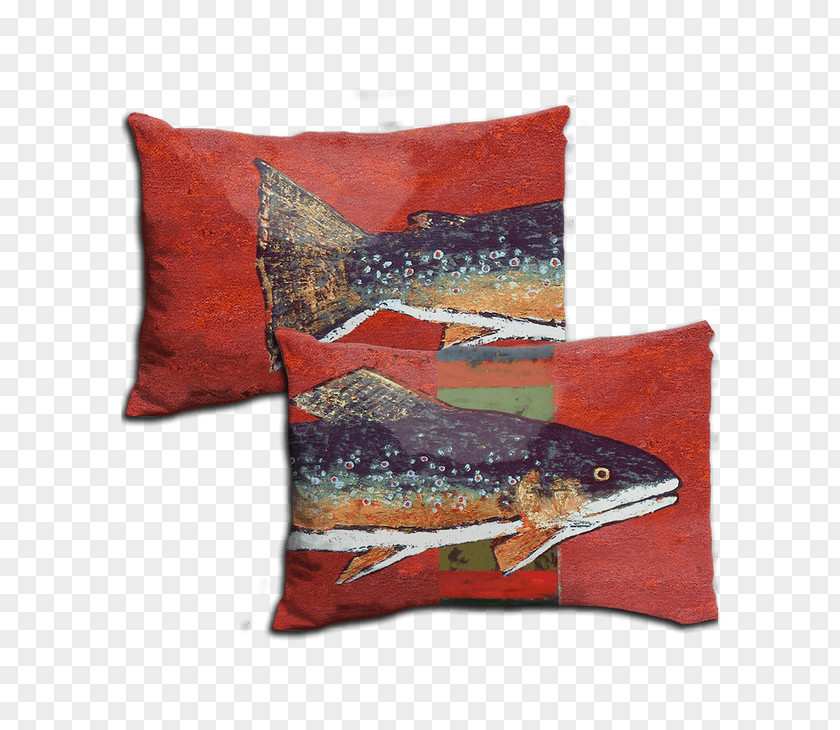 Pillow Throw Pillows Cushion Brook Trout Rainbow PNG