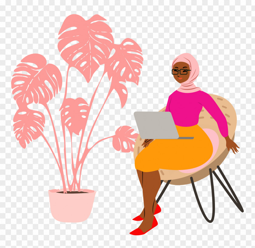 Alone Time Lady Computer PNG