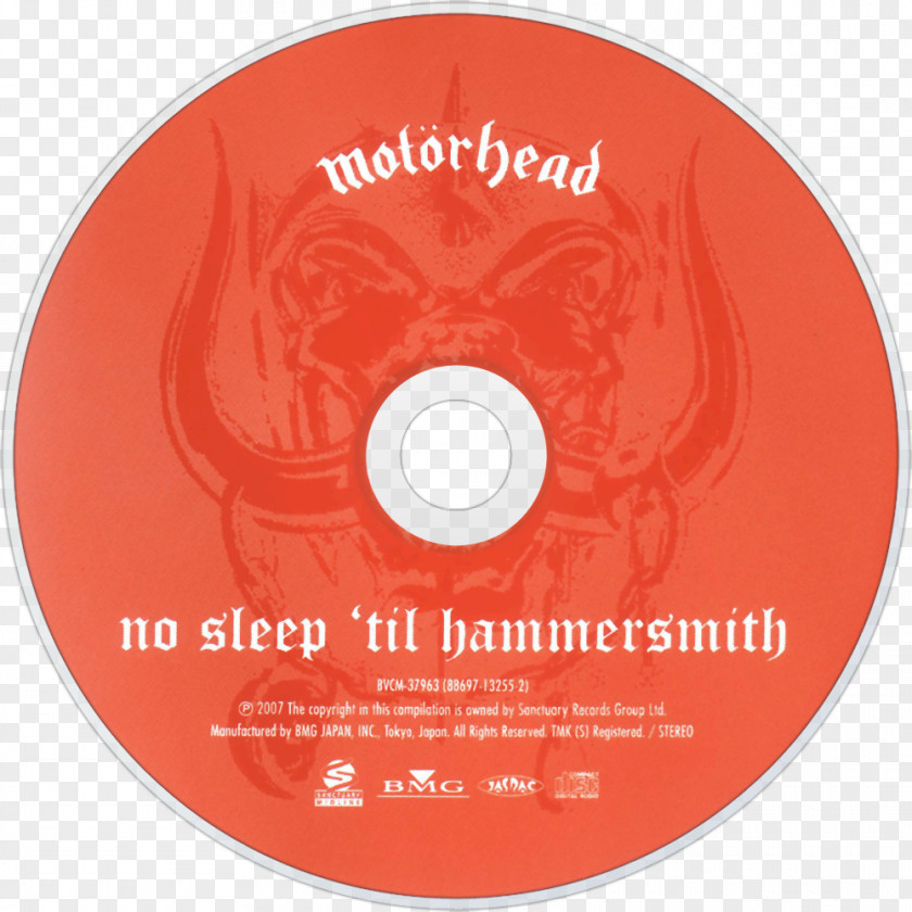 No Sleep Compact Disc Remorse Motörhead 'til Hammersmith Motörizer PNG