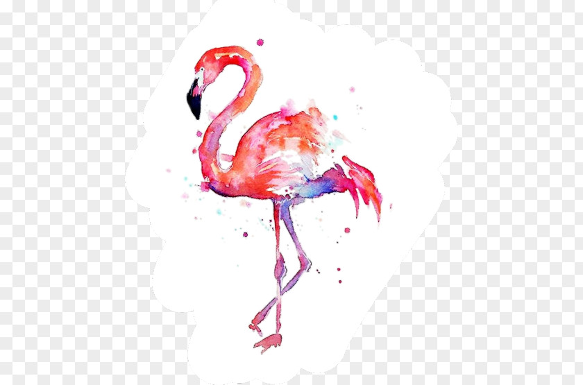 T-shirt Flamingo Watercolor Painting Art PNG