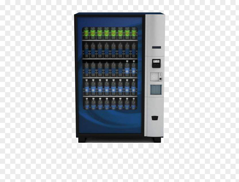 Automatic Coin Drink Vending Machine Transparent Material 3D Modeling PNG