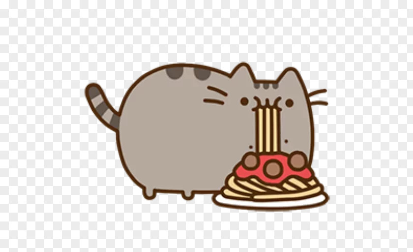 Cat Pusheen Kitten Pasta Eating PNG