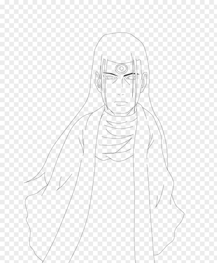 Hashirama Senju Drawing Finger Line Art Sketch PNG