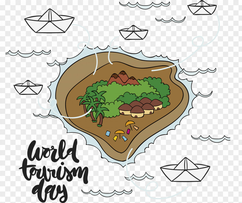 Painted Island Clip Art PNG
