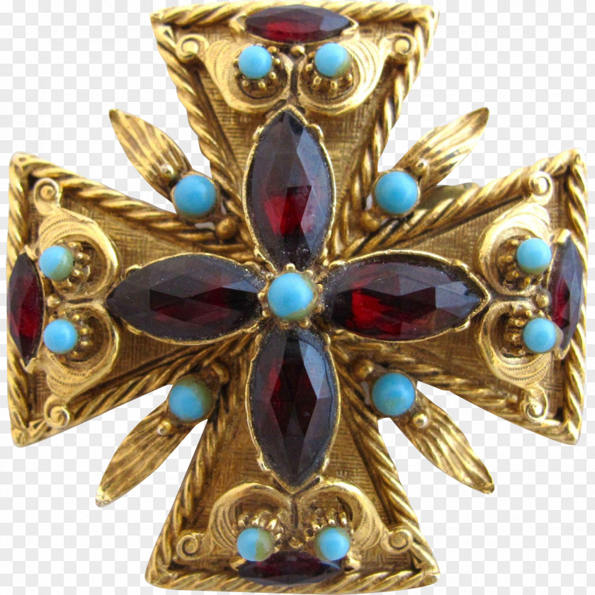 Brooch Jewellery Maltese Cross Gemstone PNG