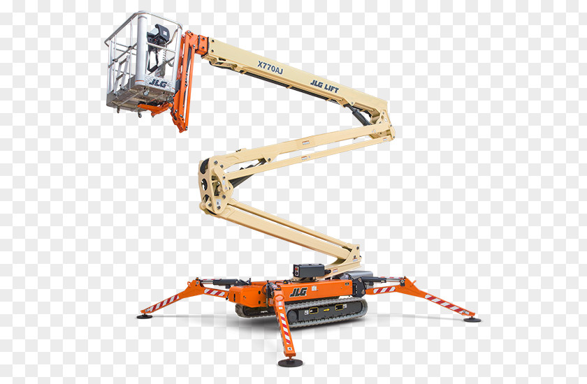 Long Forklift Boom Aerial Work Platform JLG Industries Elevator Heavy Machinery Crane PNG