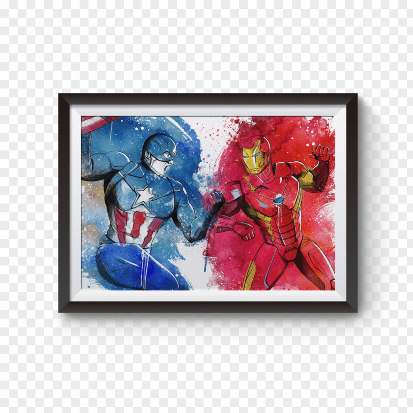 Iron Man Captain America Thor Art Watercolor Painting PNG