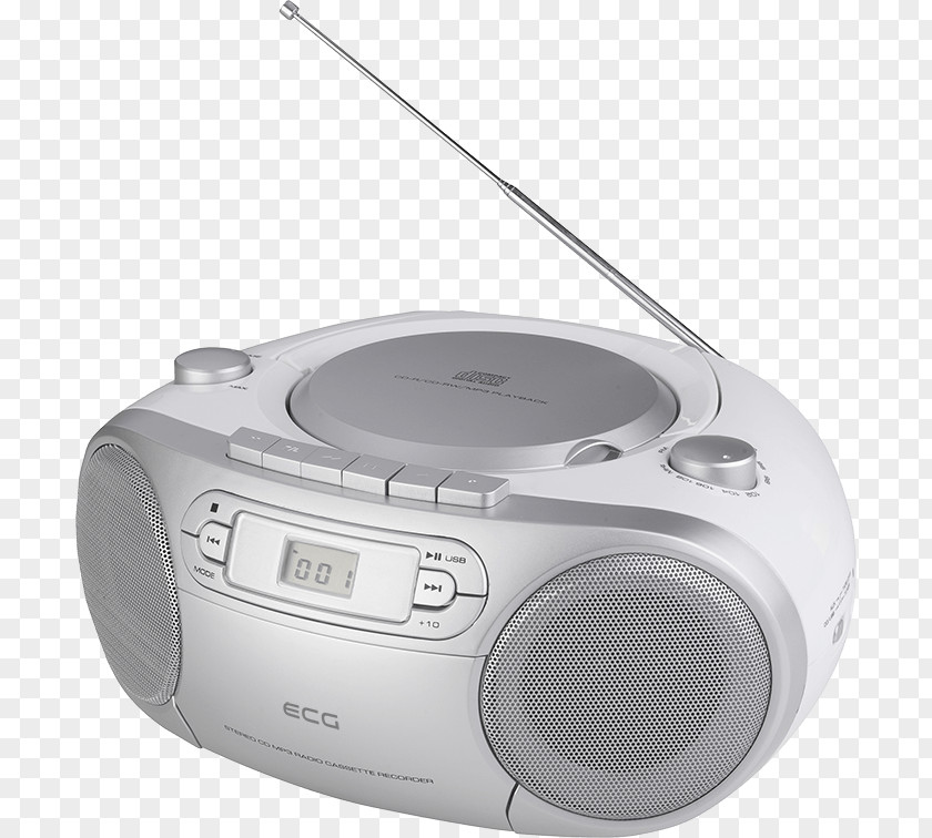 Radio CD-RW Boombox Compact Cassette PNG