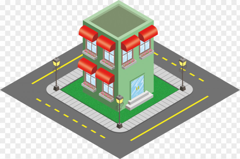 Isometric Car Projection Building Sketch PNG