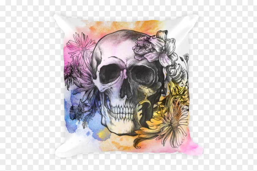 Skull Calavera Watercolor Painting Canvas Tattoo PNG