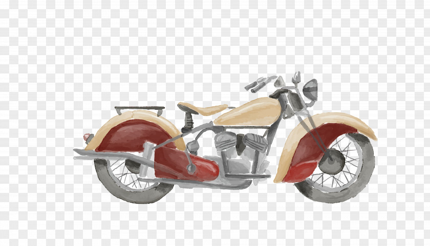 Vector Light Cartoon Motorcycle Scooter Vintage Motor Cycle Club Watercolor Painting PNG