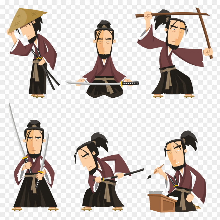 Vector Samurai Japan Kendo Illustration PNG