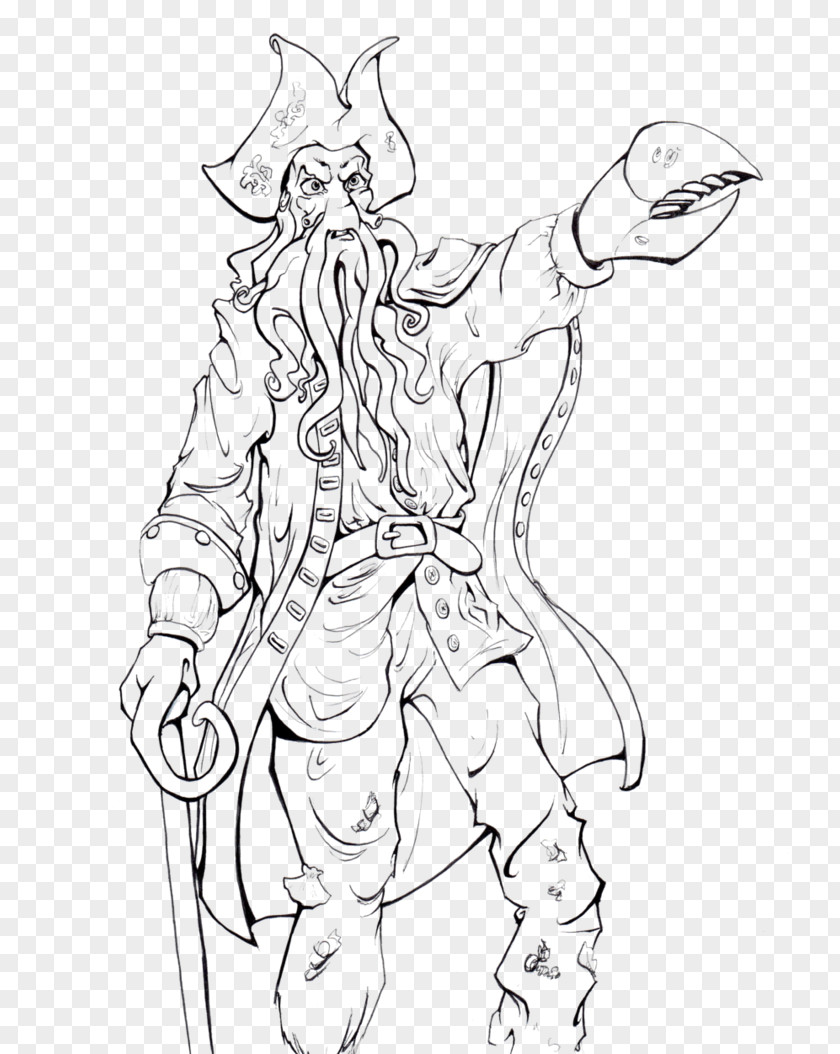 Davy Jones Line Art Clothing Inker White PNG