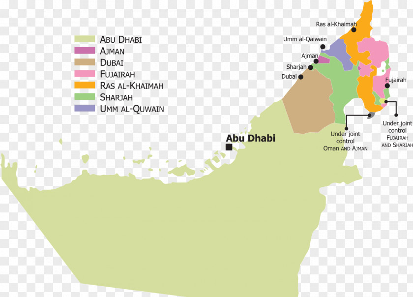 Dubai Abu Dhabi Sharjah Blank Map PNG