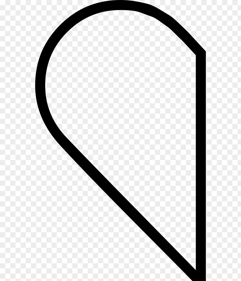 Half Heart Shape Tracing Clip Art Image PNG