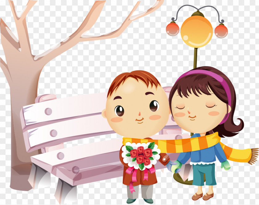 Couple Vector Under The Lights Love Romance Animation PNG