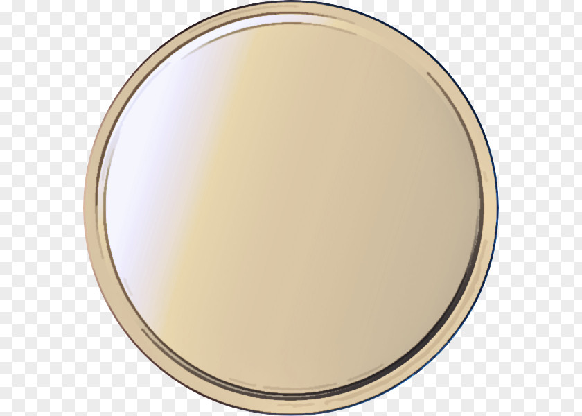 Oval Drumhead Beige Mirror Brown Brass Makeup PNG