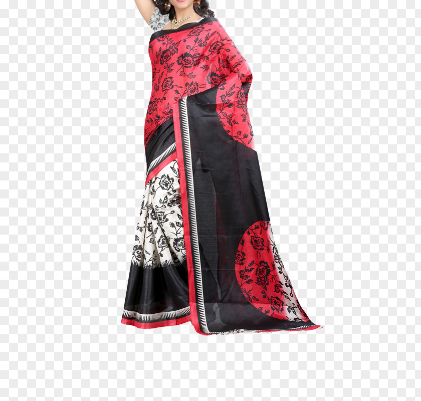 Bhagalpuri Silk Sari Blouse Red PNG