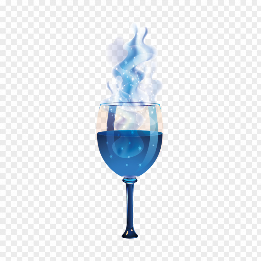 Blue Cocktail Wine Glass PNG
