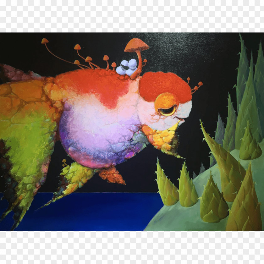 Childhood Memories Macaw Modern Art Acrylic Paint Still Life PNG