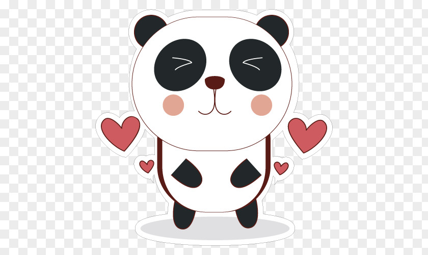 Cute Panda Giant Red PNG