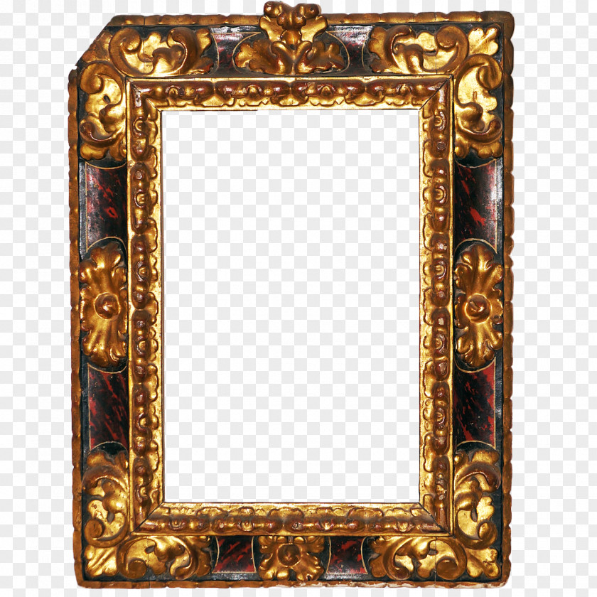 Antique Metal Red Background Frame PNG