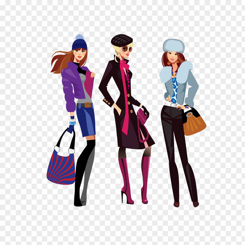 Bag Model Fashion Design Illustration PNG