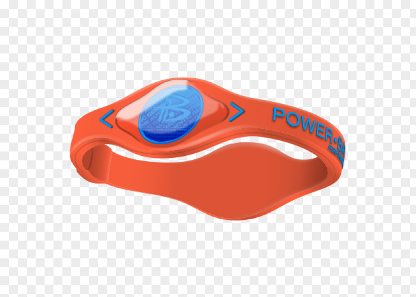 Electric Blue And Orange Gel Bracelet Power Balance Wristband Clothing Accessories PNG
