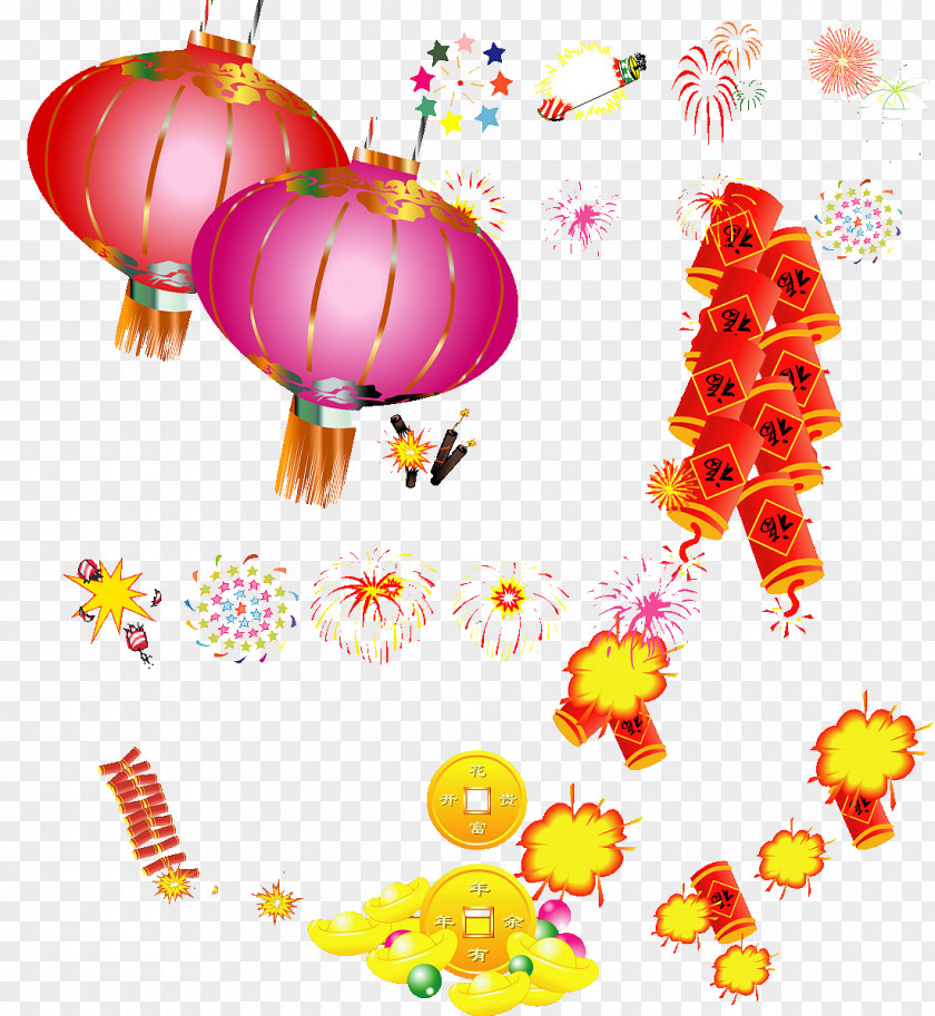 Flat Firecracker Chinese New Year Vector Graphics Fireworks Festival PNG