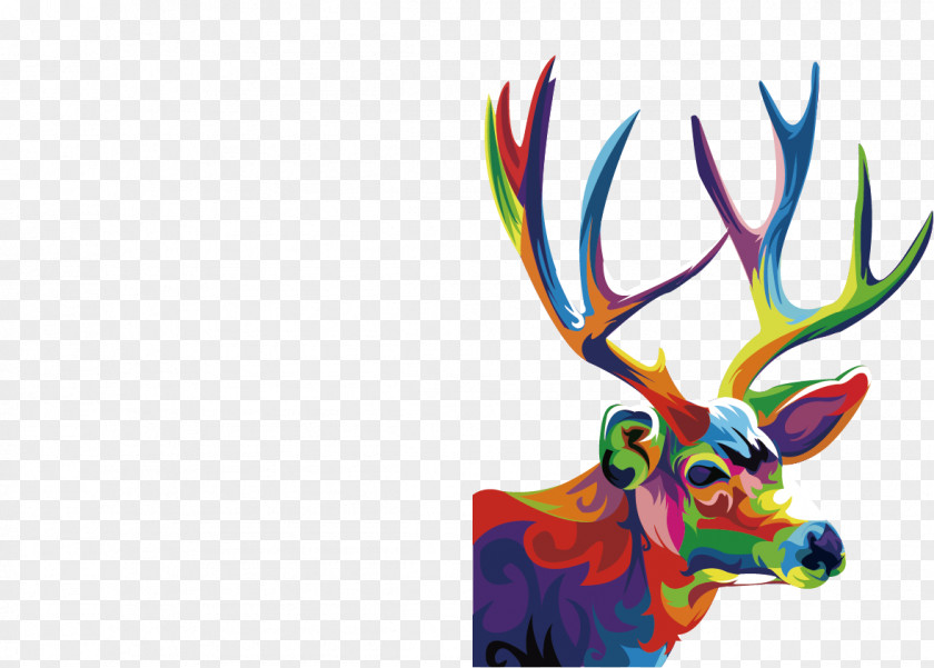 Colorful Deer Reindeer T-shirt Online Shopping PNG