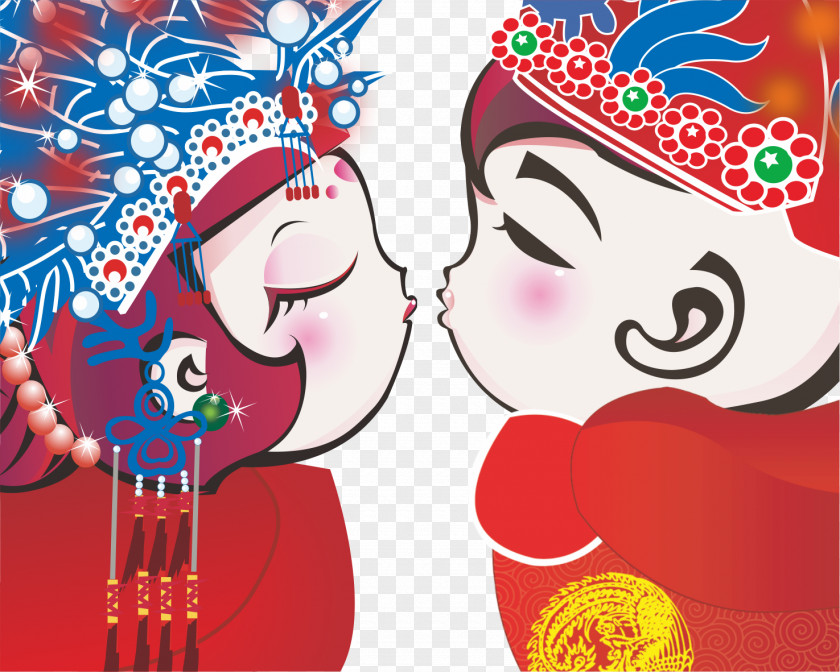 China Wind Bride And Groom Poster Marriage Publicity PNG