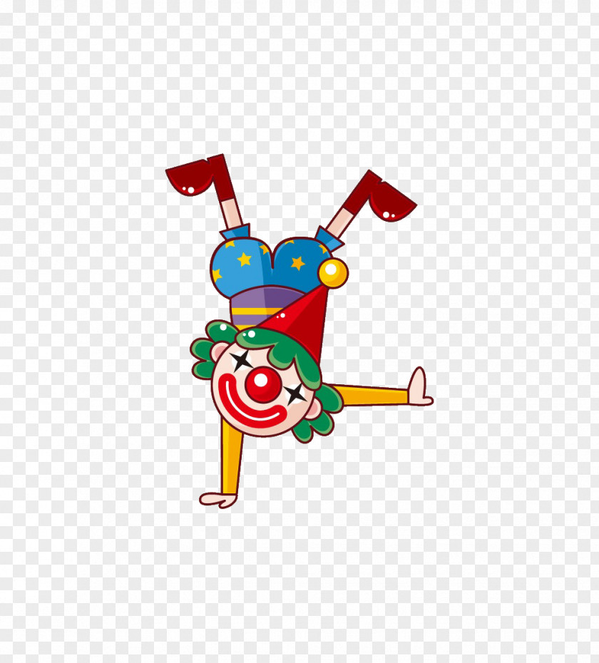 Clown Single Handstand Circus Juggling Illustration PNG