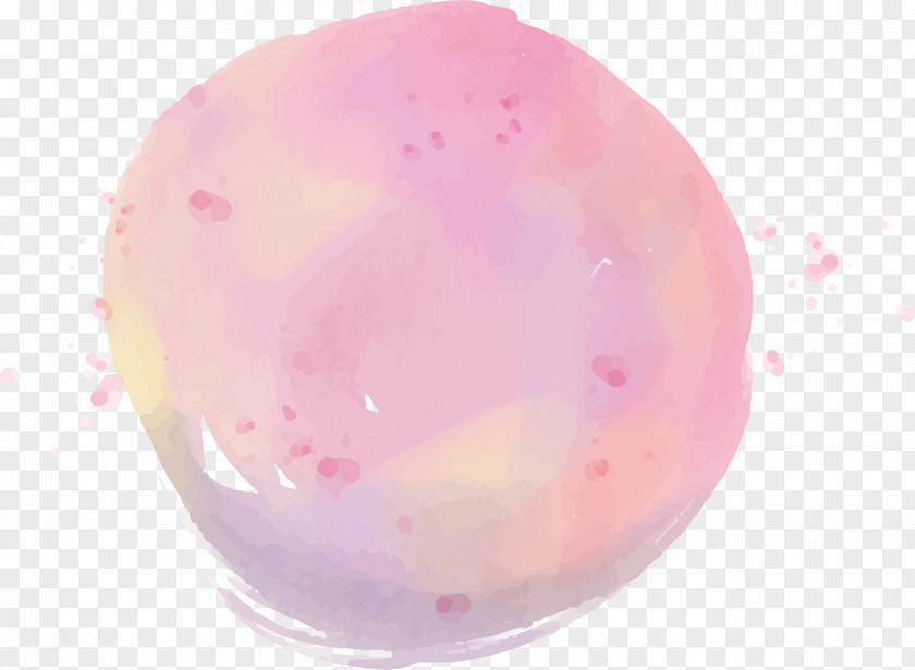 Round Pink Watercolor Graffiti PNG