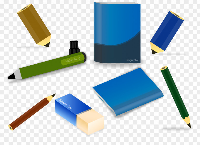 Vector Books Paper Eraser Pencil PNG