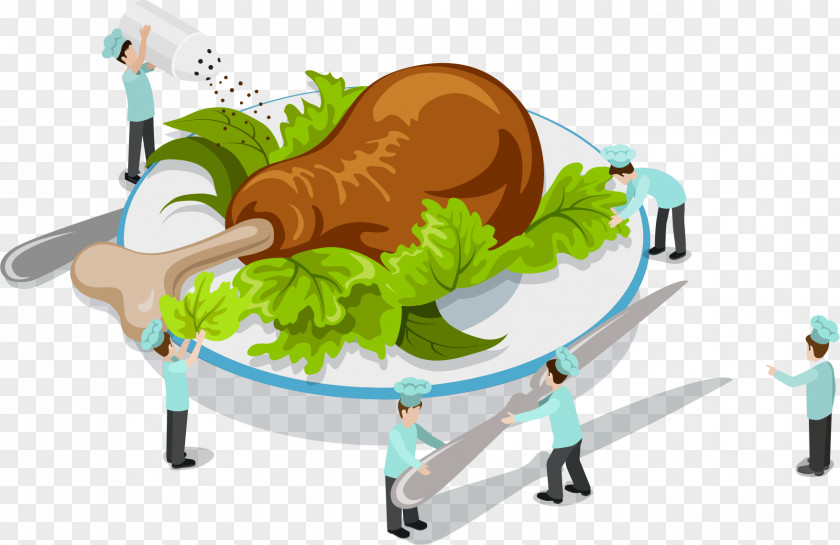 Vector Painted Chicken Production Cafe Bistro Restaurant Cooking PNG