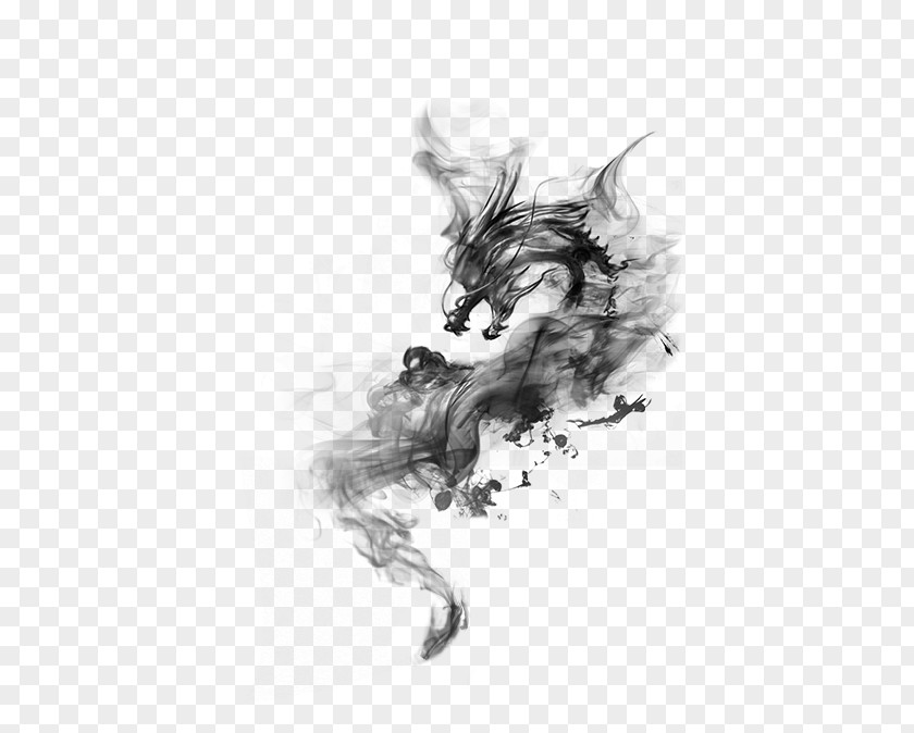 Ink Dragon Chinese PNG