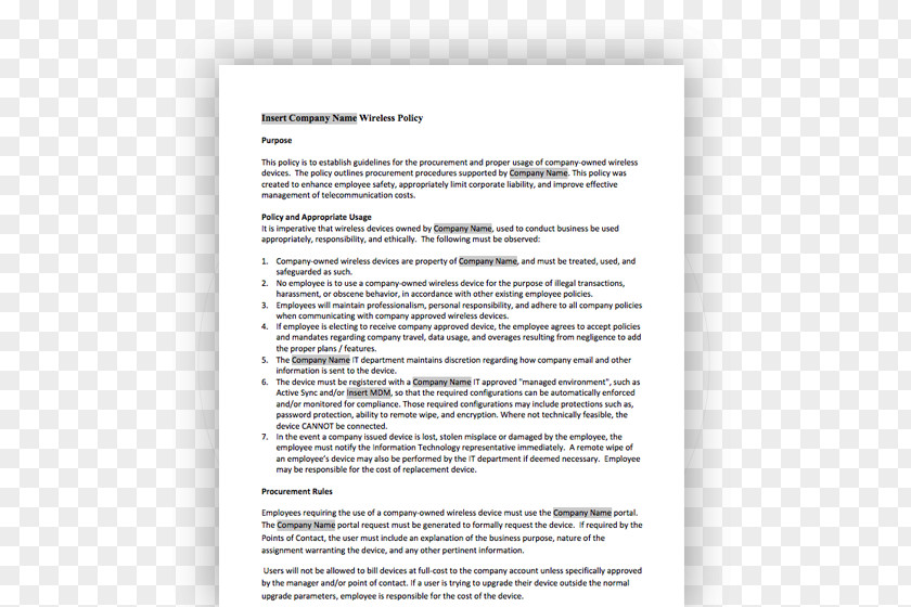 Environmental Policy Template Paper Font PNG