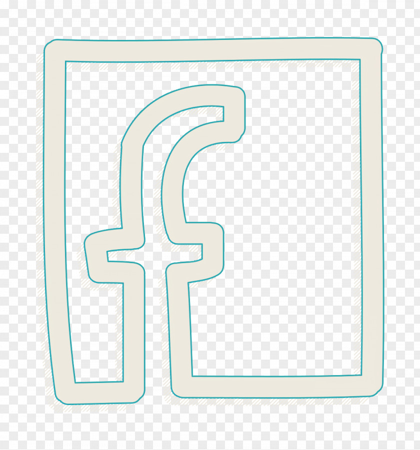 Facebook Icon Social Letter Logo In A Square Hand Drawn Outline PNG