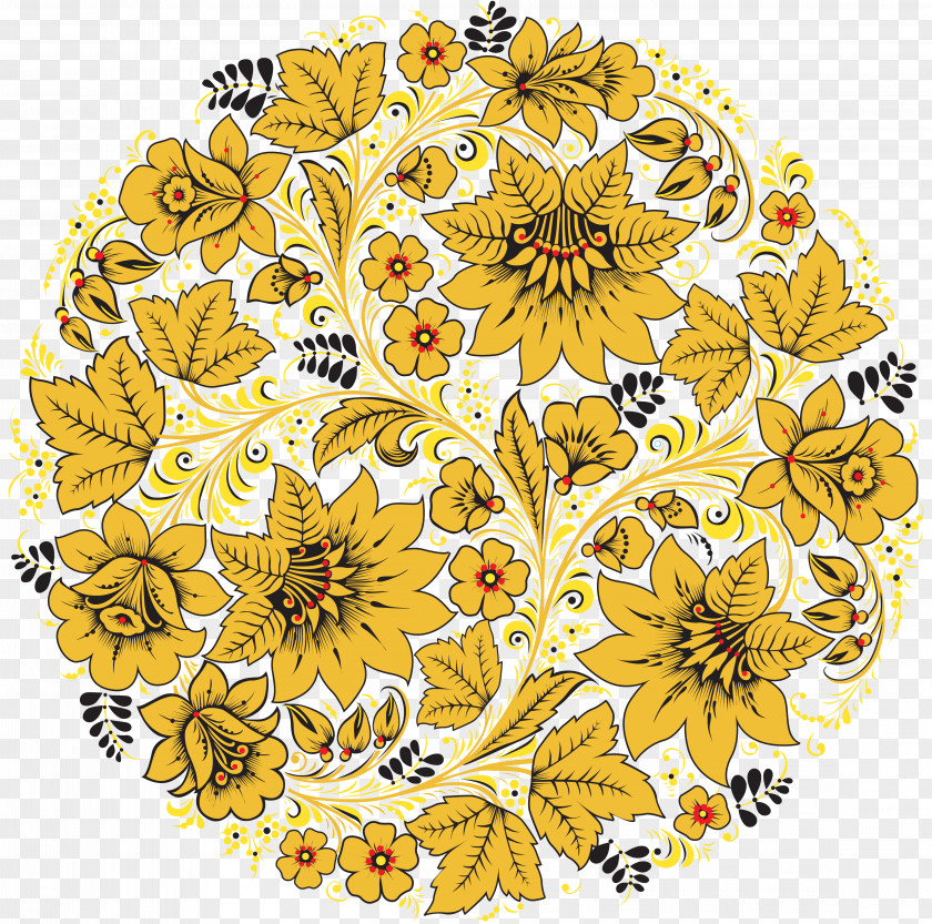 Folk Rock Floral Design Khokhloma Ornament Lacquerware Художественная роспись PNG