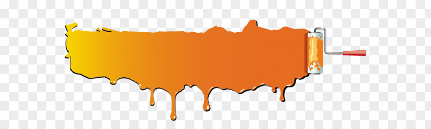 Orange Caiqi Paint Rollers Paintbrush Wall PNG