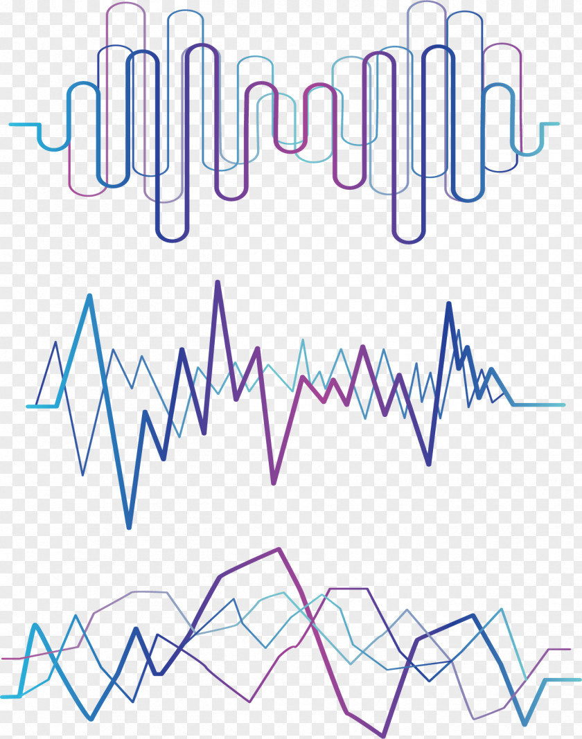 Geometric Wavy Lines PNG