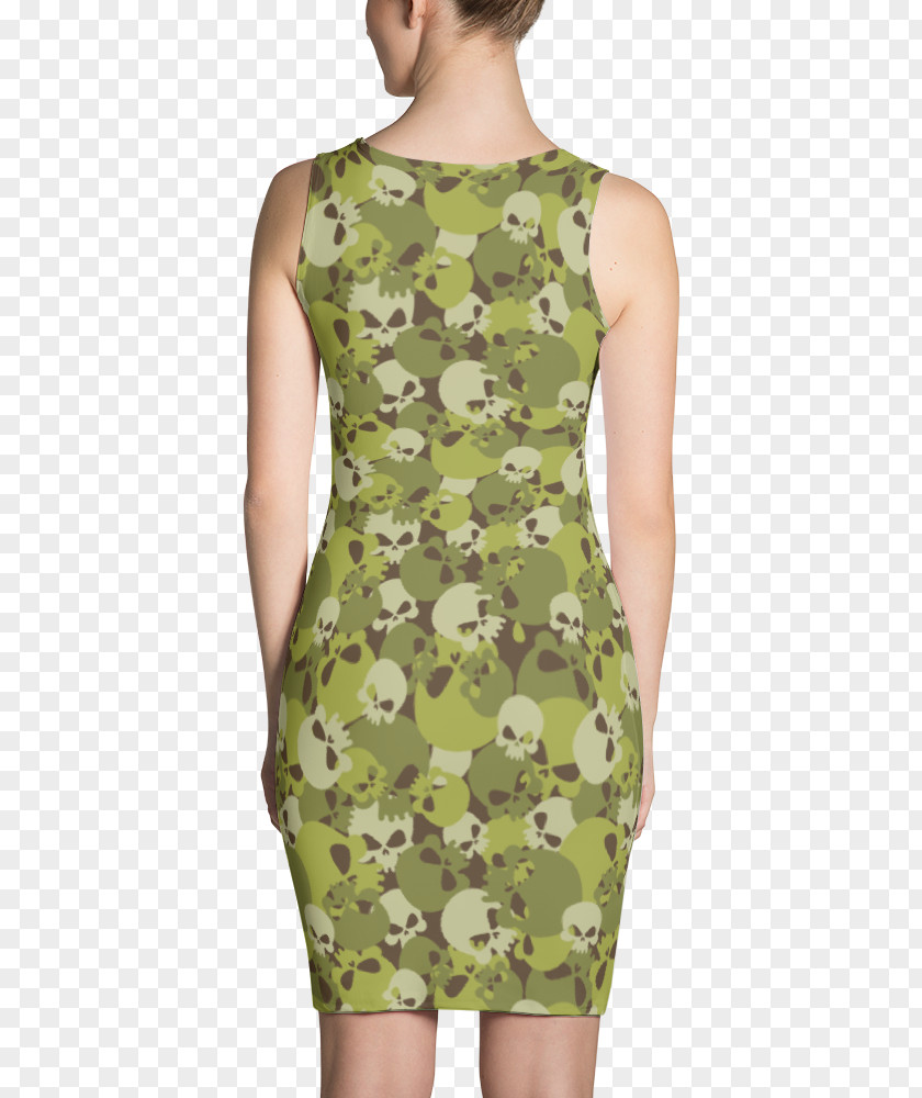 Skull Camo Cocktail Dress Clothing Skirt Sleeve PNG