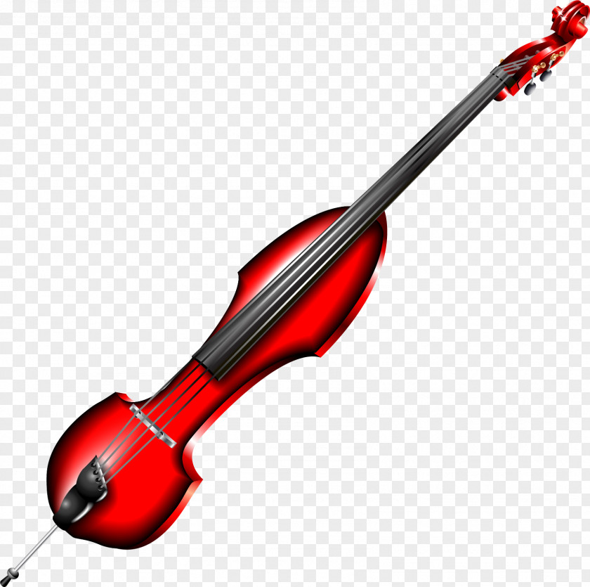 Vector Hand-painted Musical Instruments Cello Violin Double Bass PNG