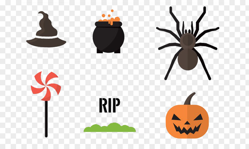 Witch Pumpkin Lollipop Stove Spider Boszorkxe1ny Illustration PNG