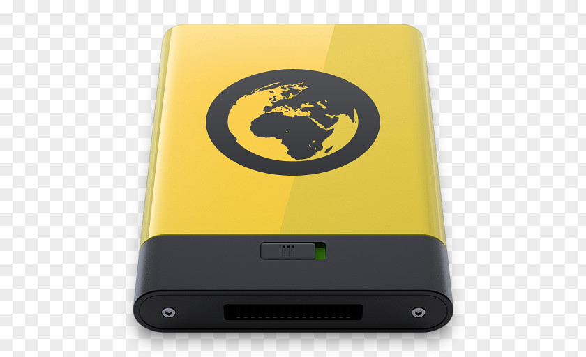 Yellow Server Gadget Multimedia Font PNG