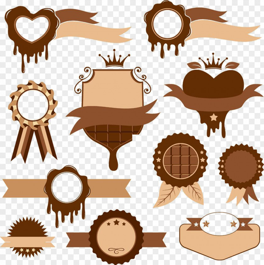 Brown Vector Chocolate Icon Ice Cream Bakery Sandwich Label PNG