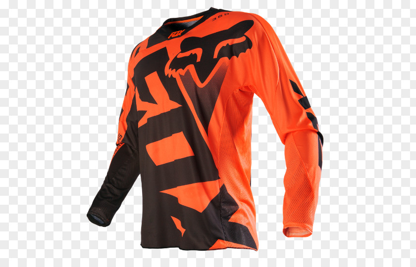 Motocross Cycling Jersey Fox Racing Orange PNG
