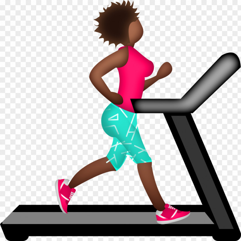 Afro Emoji Running Treadmill Physical Exercise Marathon PNG